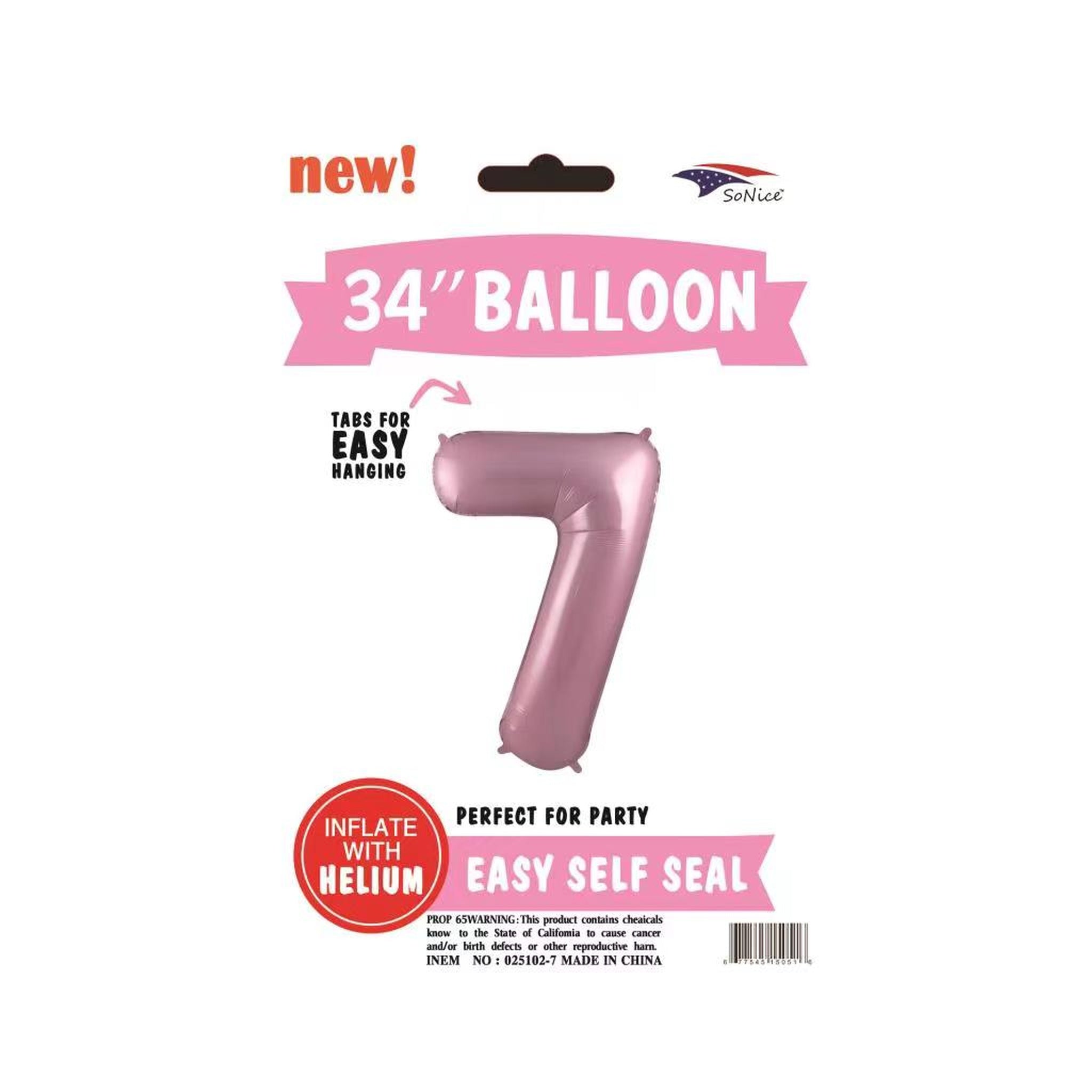 34" Foil Balloon Pink #7