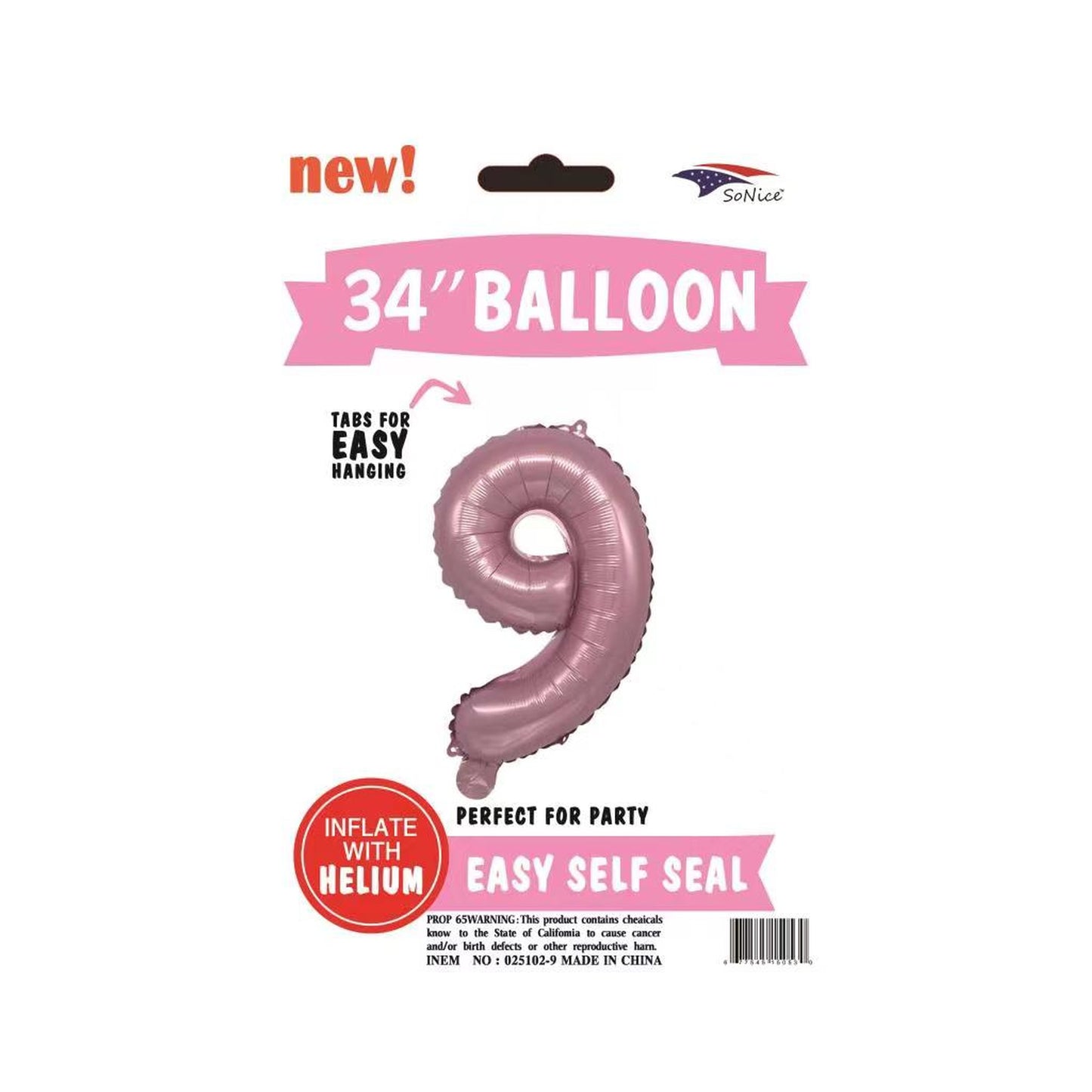 34" Foil Balloon Pink #9