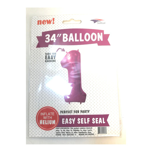 34"Foil Balloon Fuchsia 1