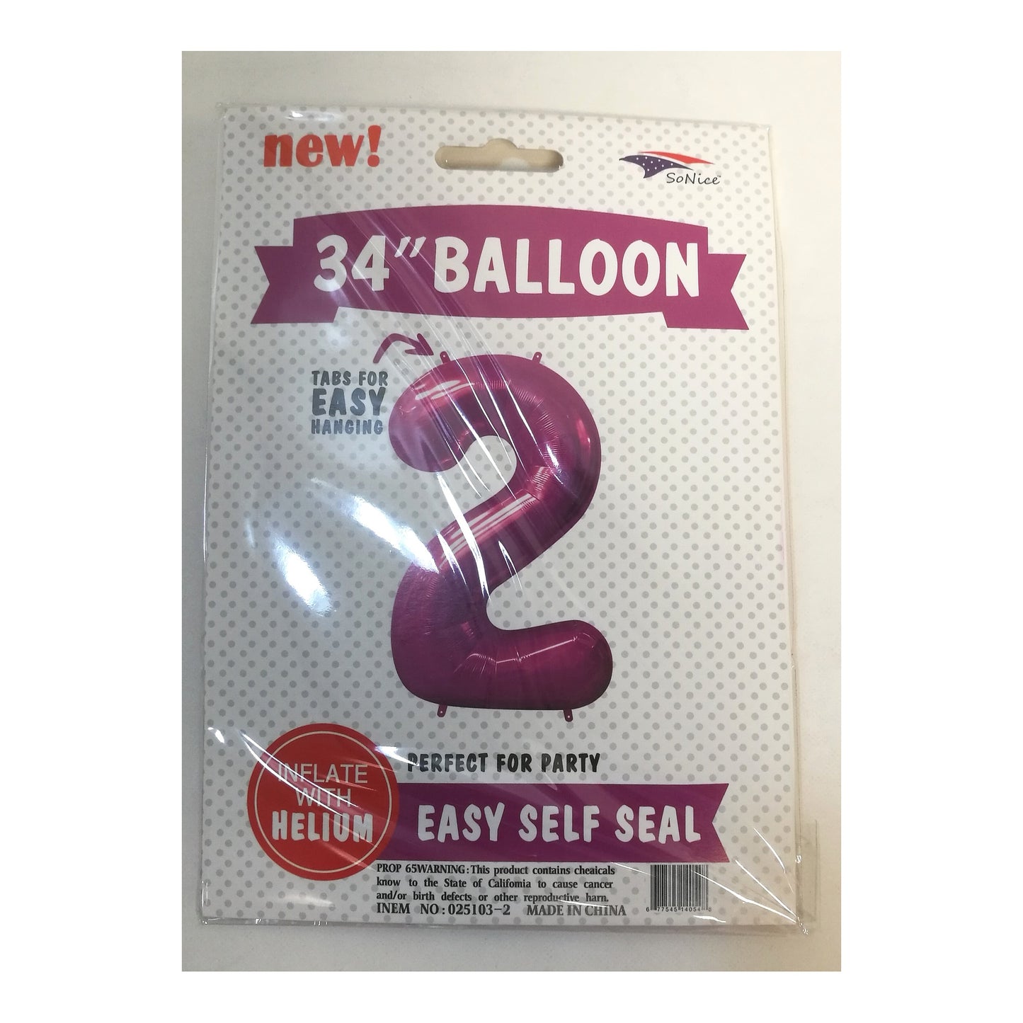 34"Foil Balloon Fuchsia 2