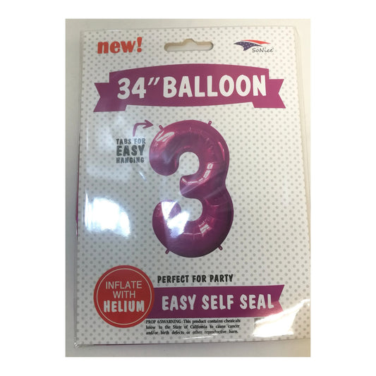 34"Foil Balloon Fuchsia 3