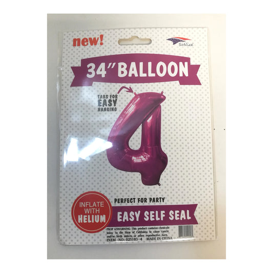 34"Foil Balloon Fuchsia 4