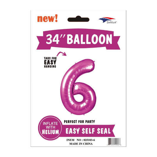 34"Foil Balloon Fuchsia 6