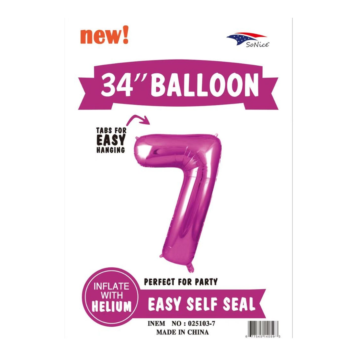 34"Foil Balloon Fuchsia 7