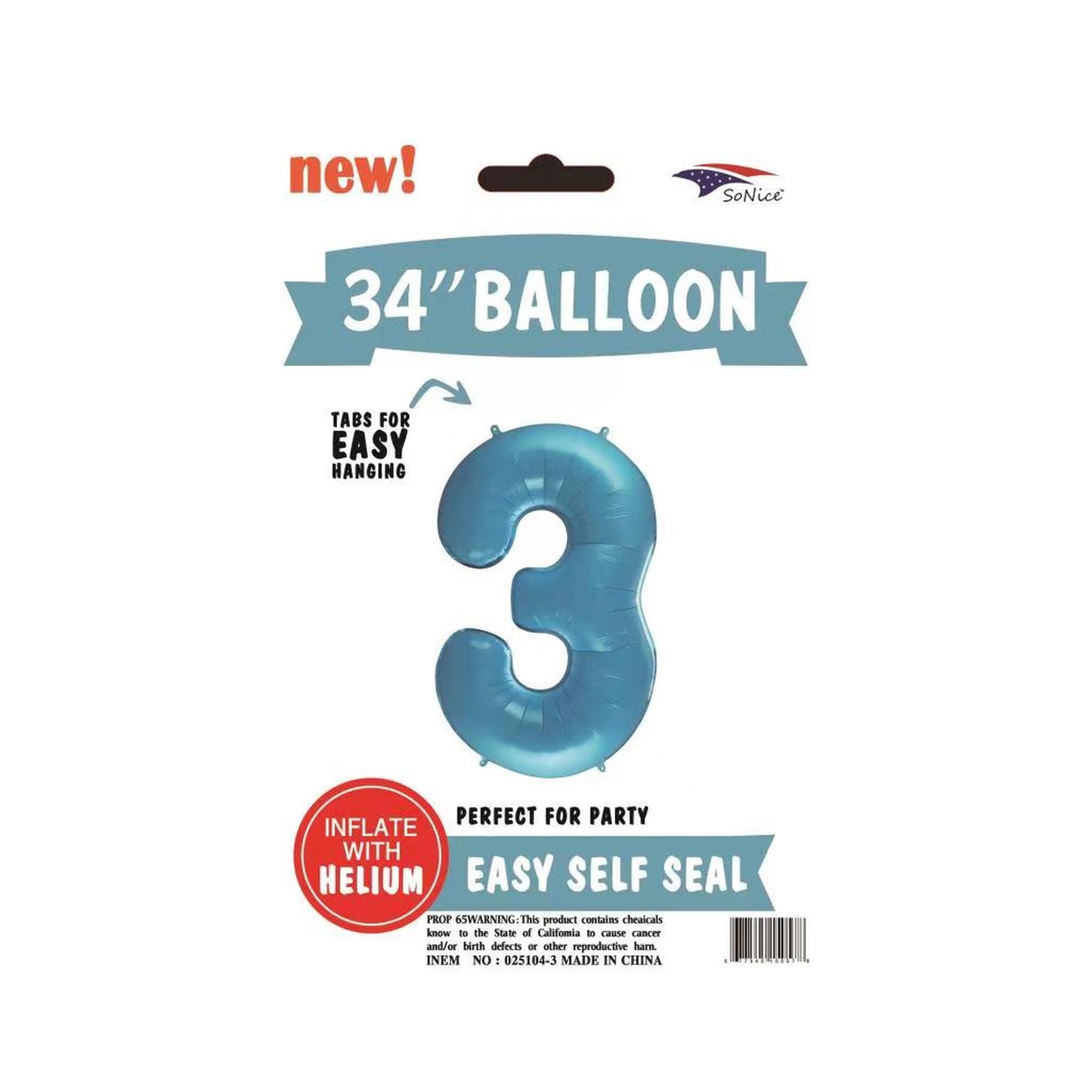 34" Foil Balloon Light Blue #3