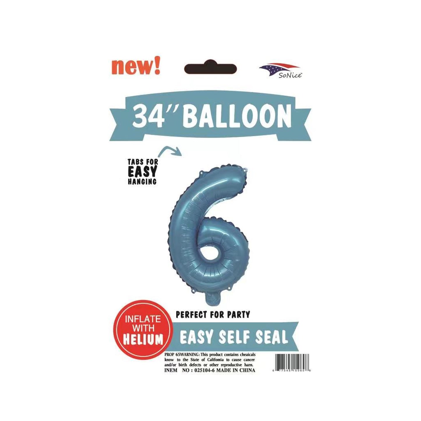 34" Foil Balloon Light Blue #6