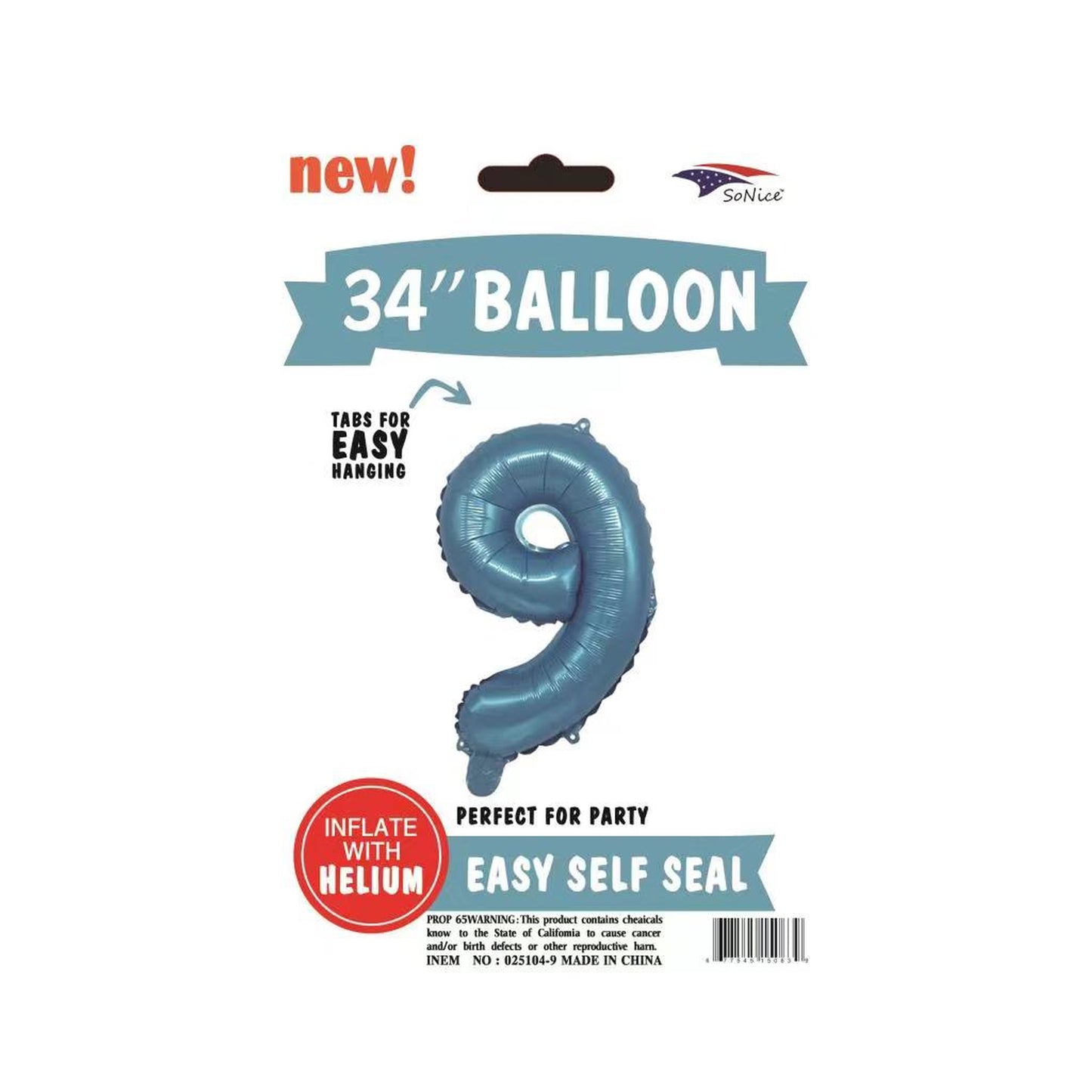 34" Foil Balloon Light Blue #9