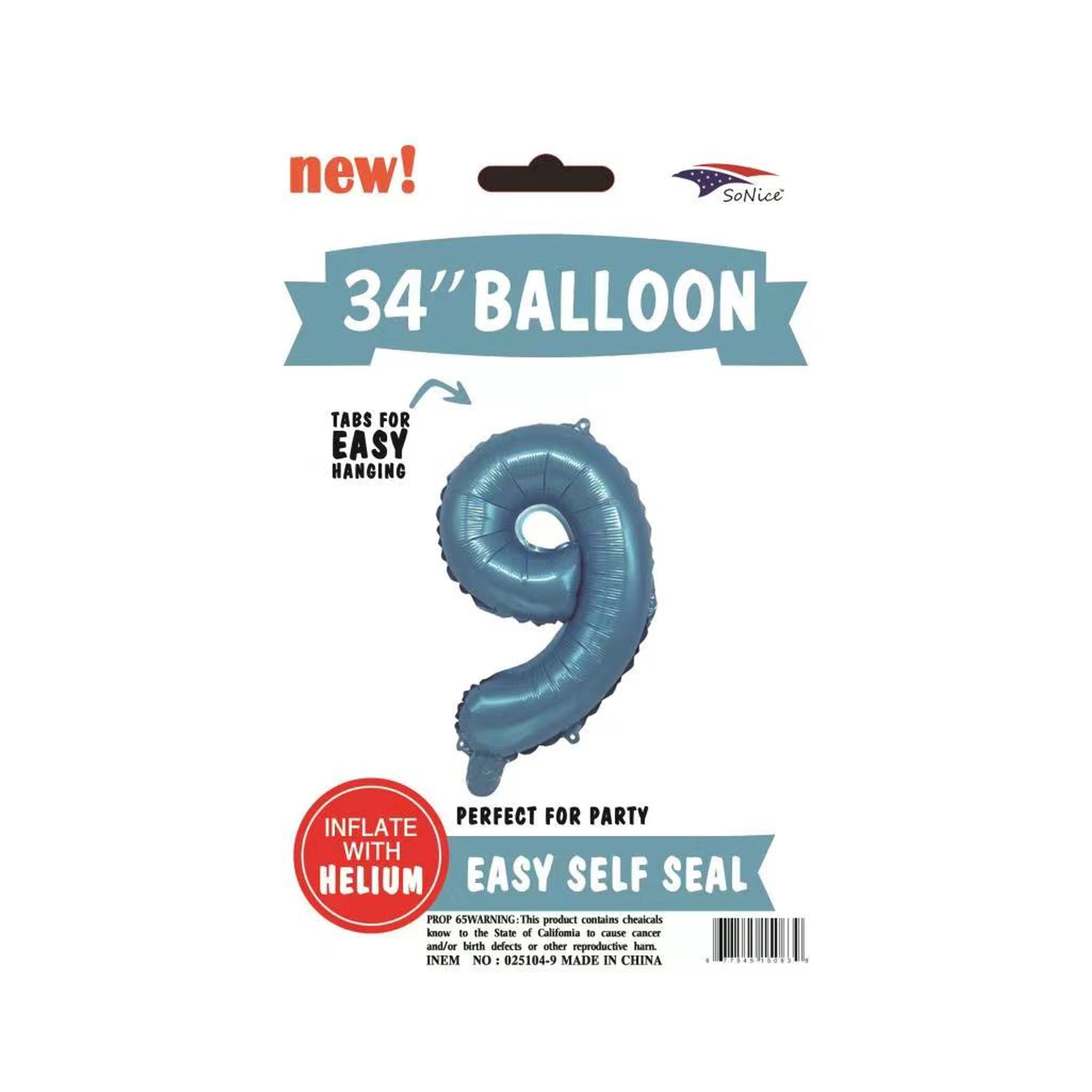 34" Foil Balloon Light Blue #9