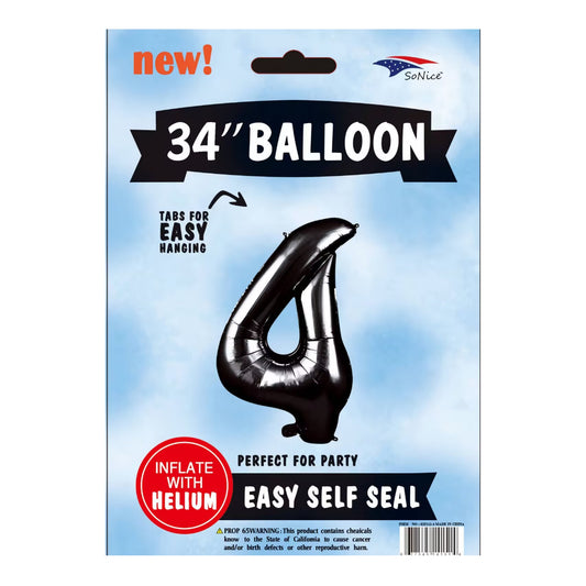 34"Foil Balloon Black 4