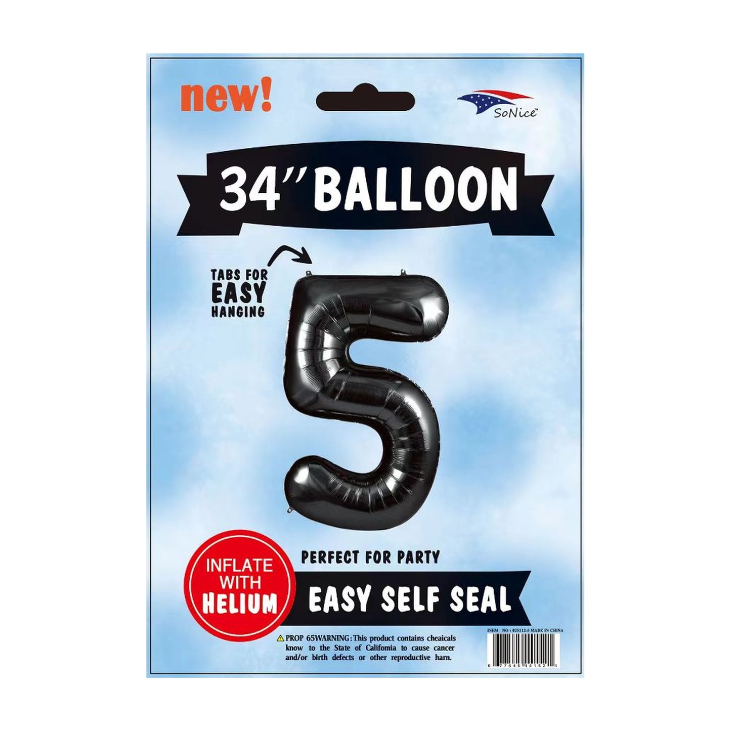 34"Foil Balloon Black 5