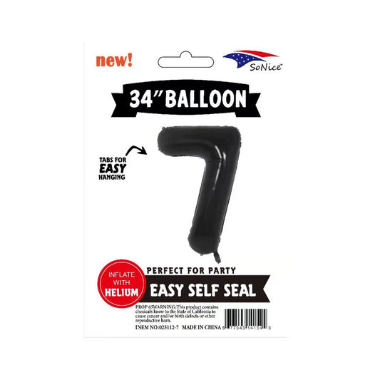34"Foil Balloon Black ' 7"