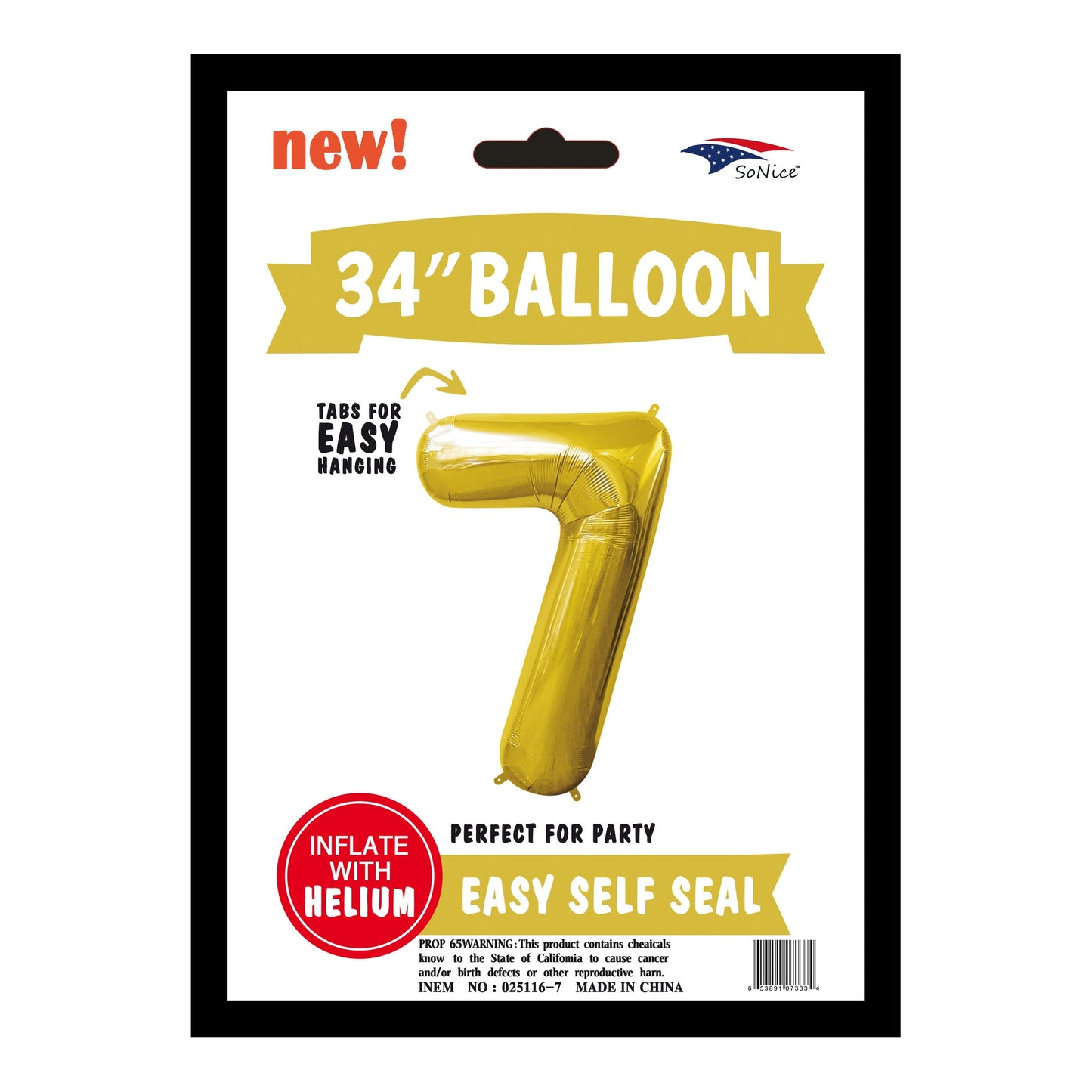 34" Balloon Number 7 Gold