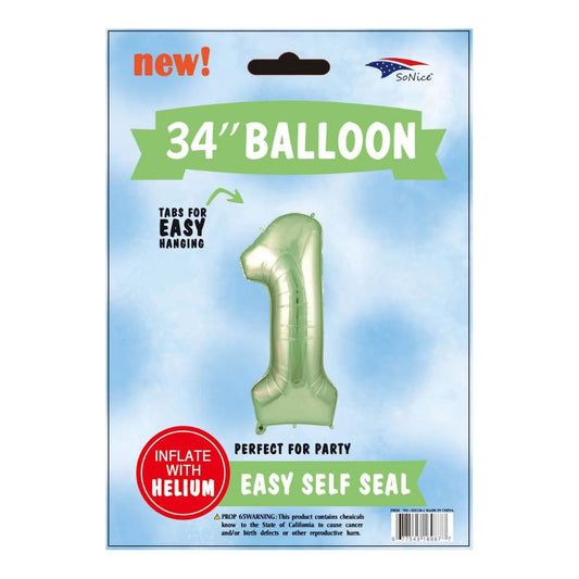 34" Balloon 1 Sage Green