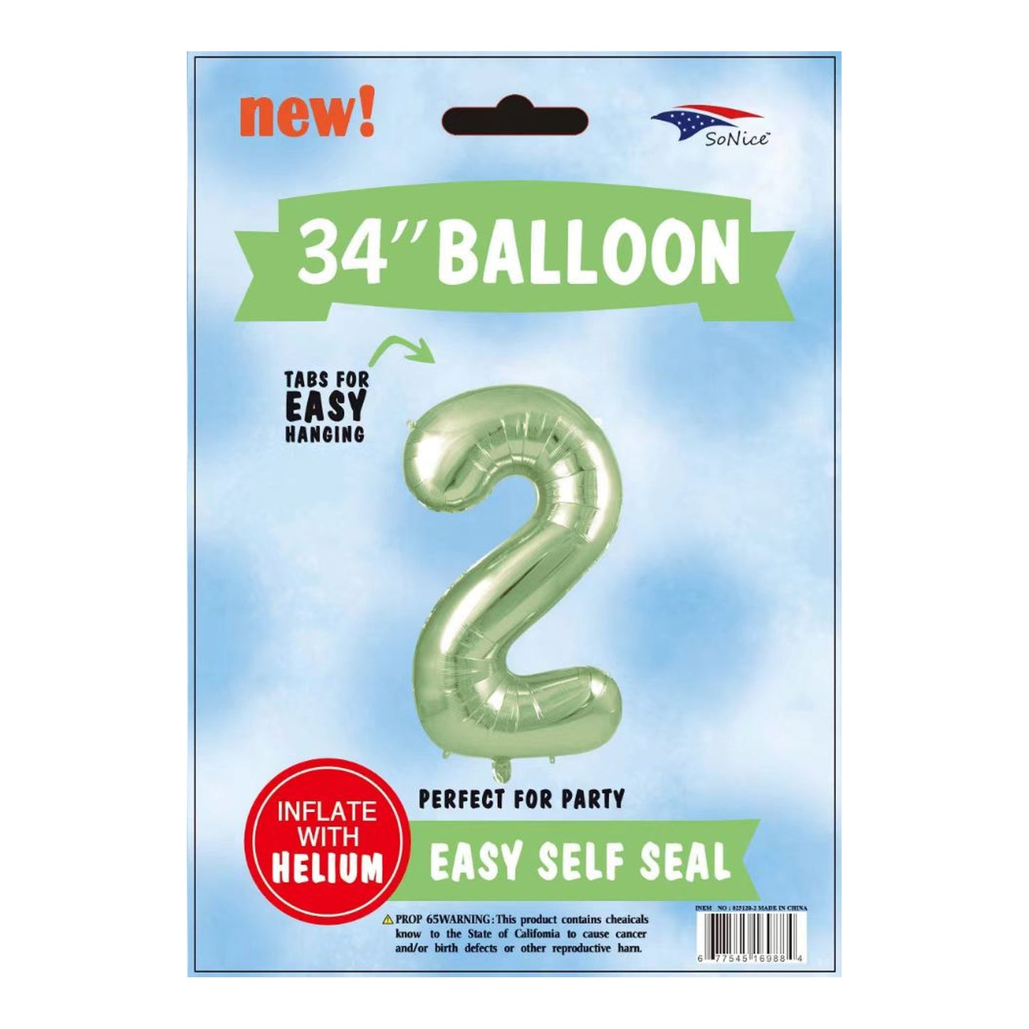 34" Balloon 2 Sage Green
