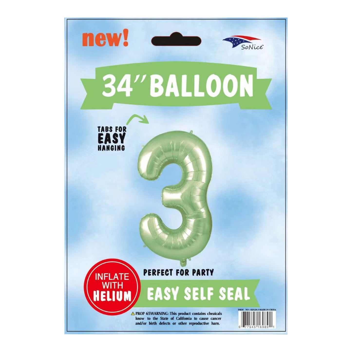 34" Balloon 3 Sage Green