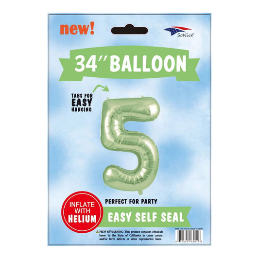 34" Balloon 5 Sage Green