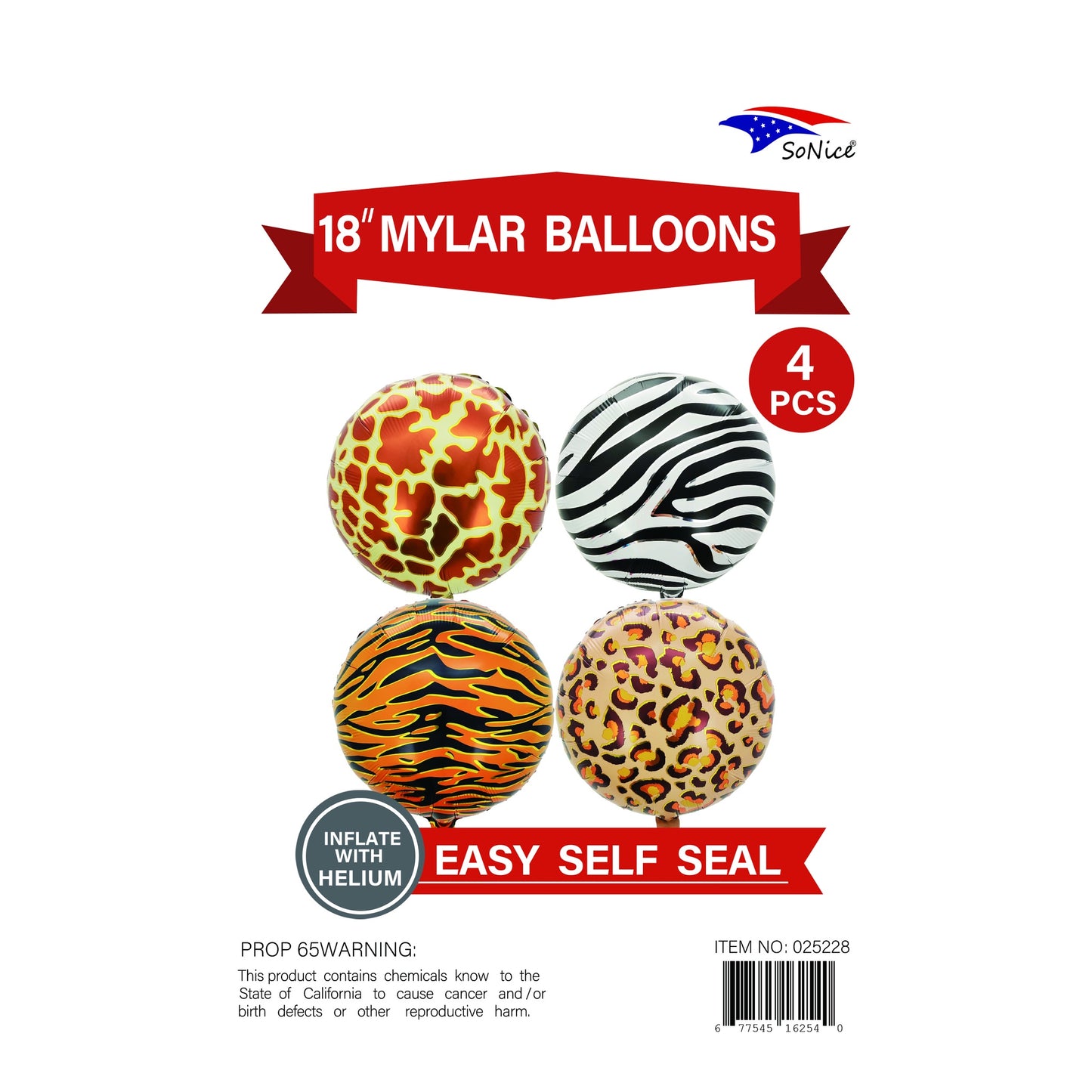 4Pcs Balloons Get-Wild 120Pk/Cs