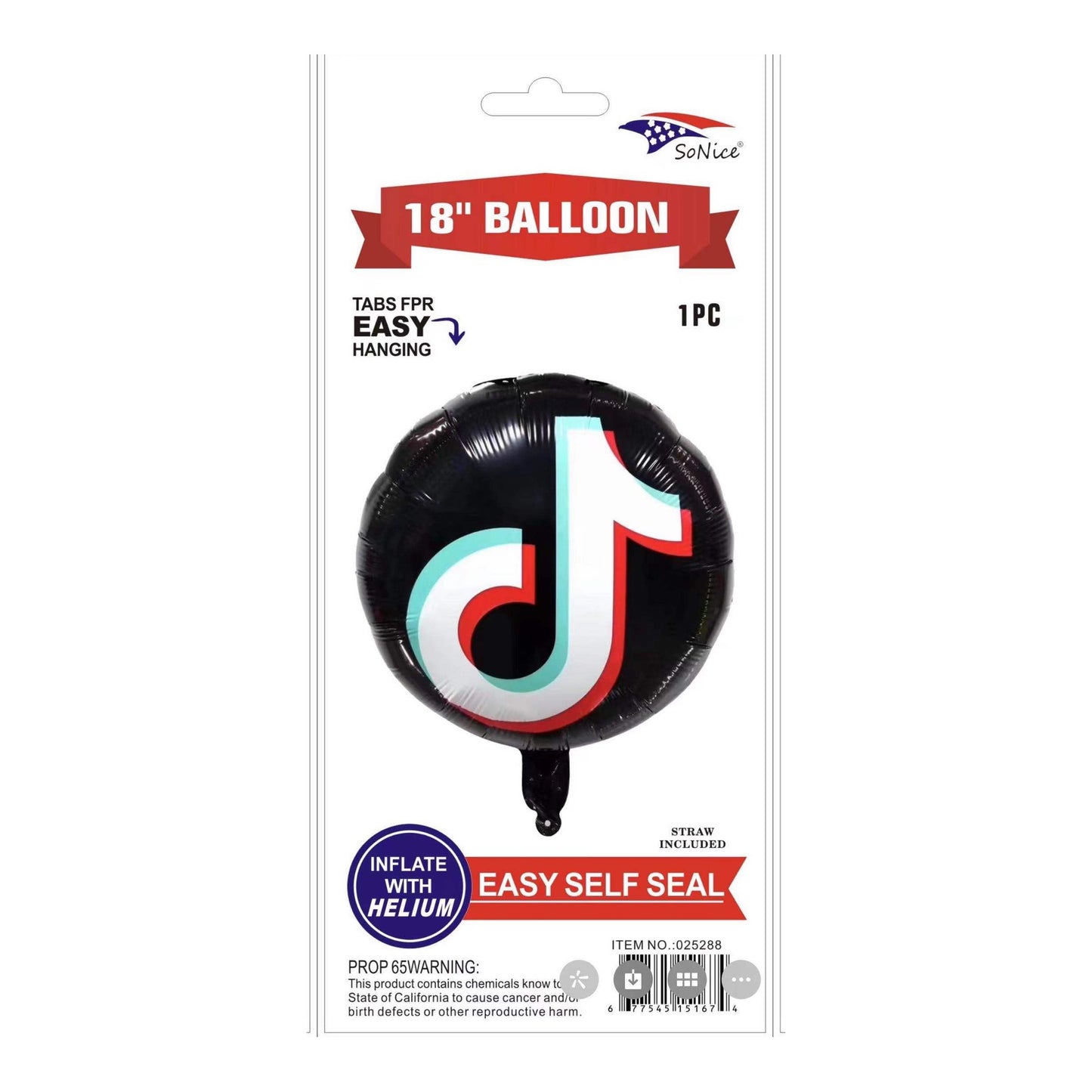 18"Mylar Balloon Tik Top