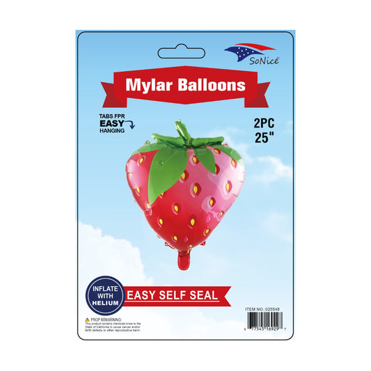 2Pcs Foil Balloon Strawberry 600C12