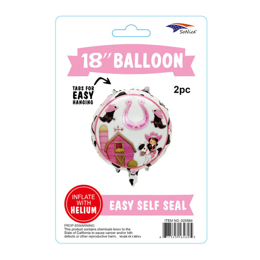 2Pcs Balloon Cowgirl 600Pk/Cs
