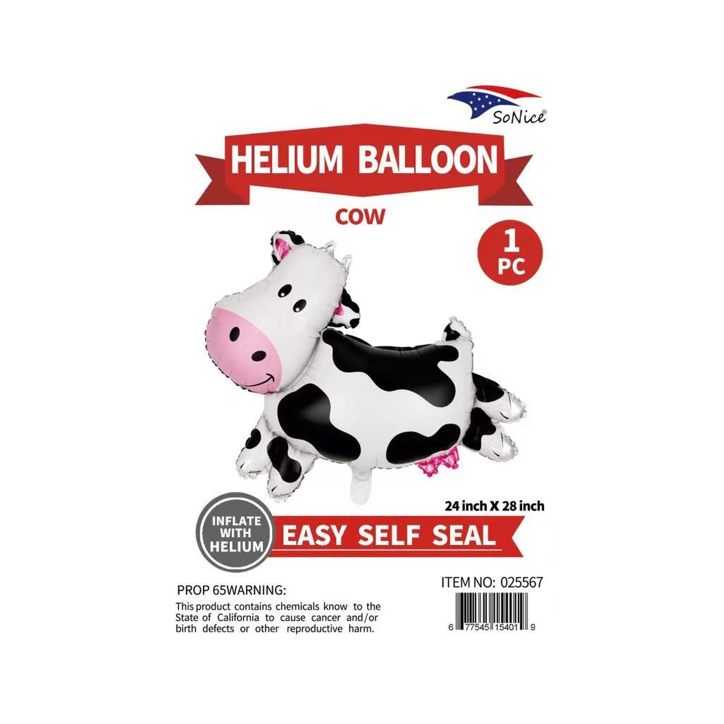 Mylar Balloon Cow