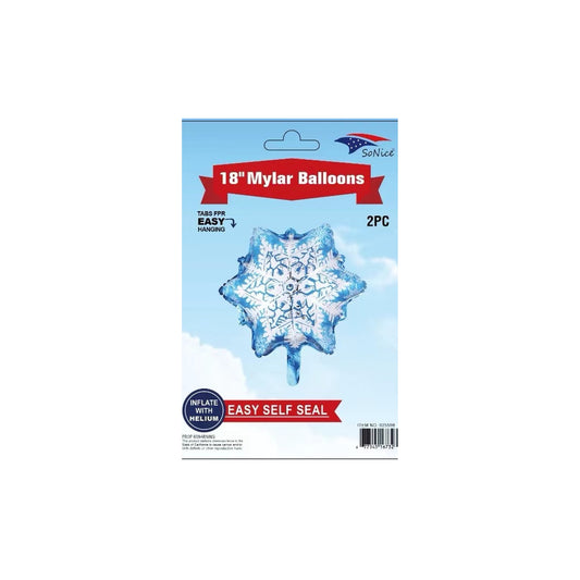 18" Foil Balloon 2 ct Snow 600C12