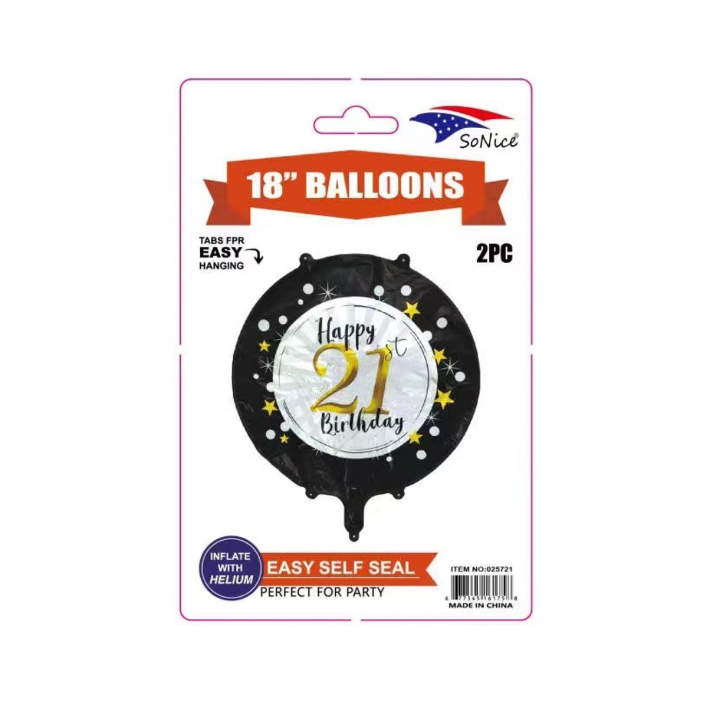 2Pc M/Balloon Happy Birthday 21