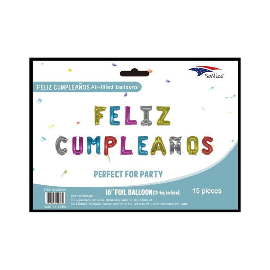 Birthday Banner Feliz Cumpleaños M/Colors