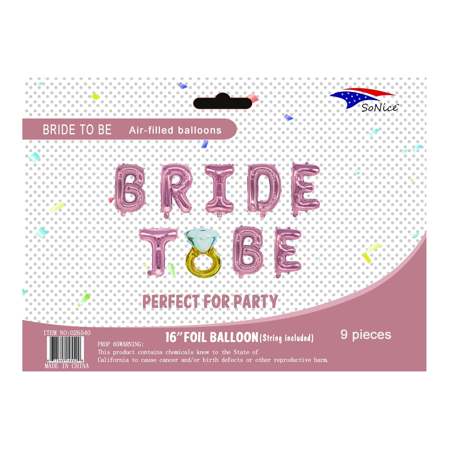 16" 'Bride To Be' Rose Gold 120Set/Cs