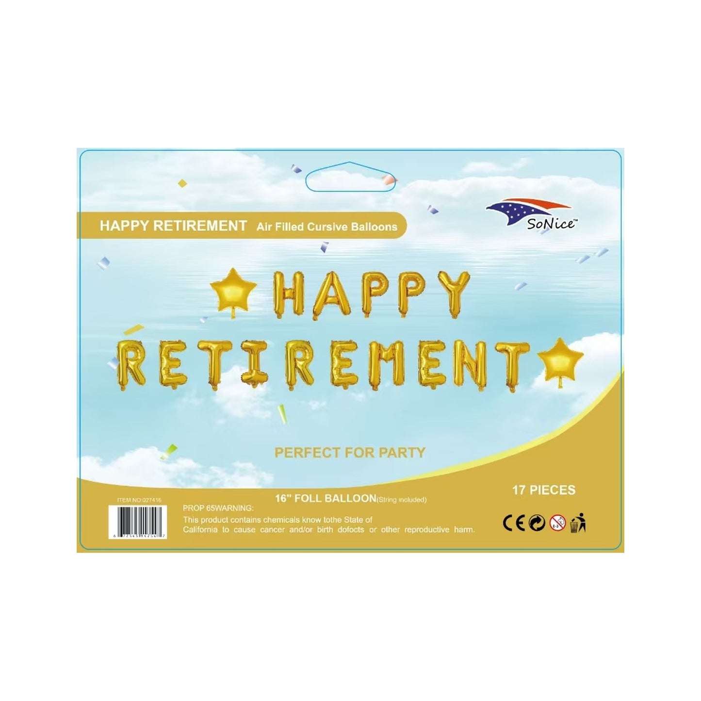 Balloon 'H/Anniversary' Gold 120Set/Cs