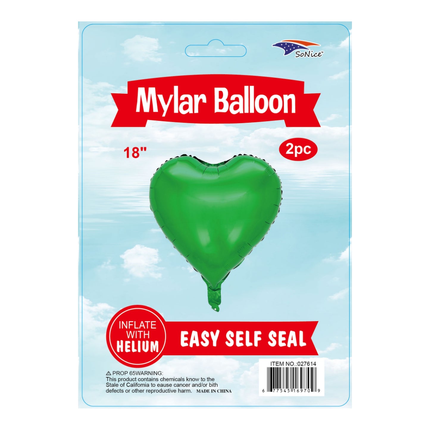 2Pcs Heart Balloons Emerald