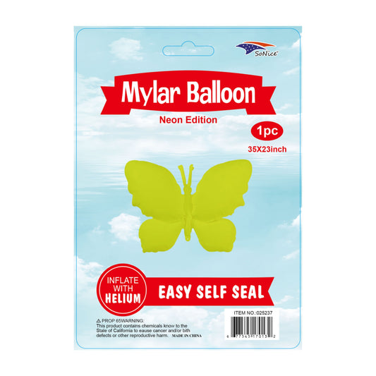 35" Balloon Butterfly Neon Yellow