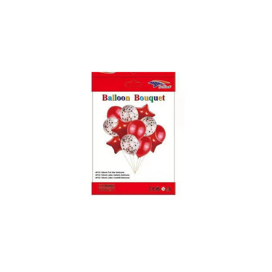 12Pcs Balloon Bouquet Red 120Set/Cs