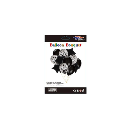 12Pcs Balloon Bouquet Black 120Set/Cs