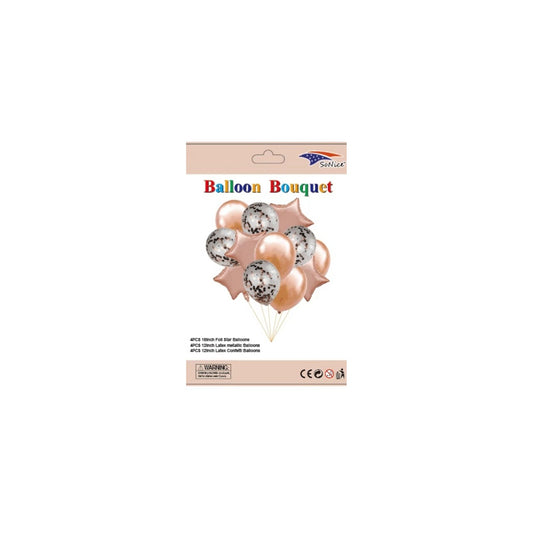 12Pcs Balloon Bouquet Rose Gold 120Set/Cs