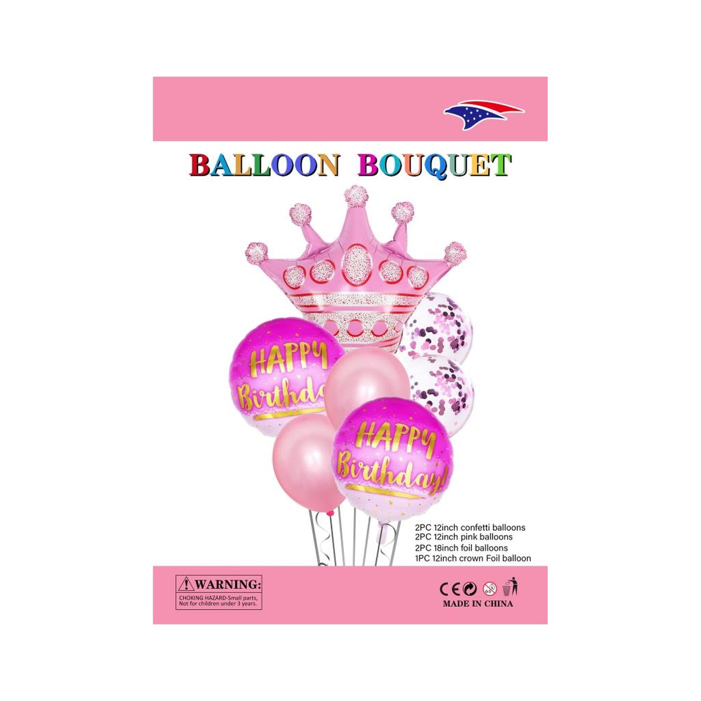 Balloon Bouquet Crown Pink