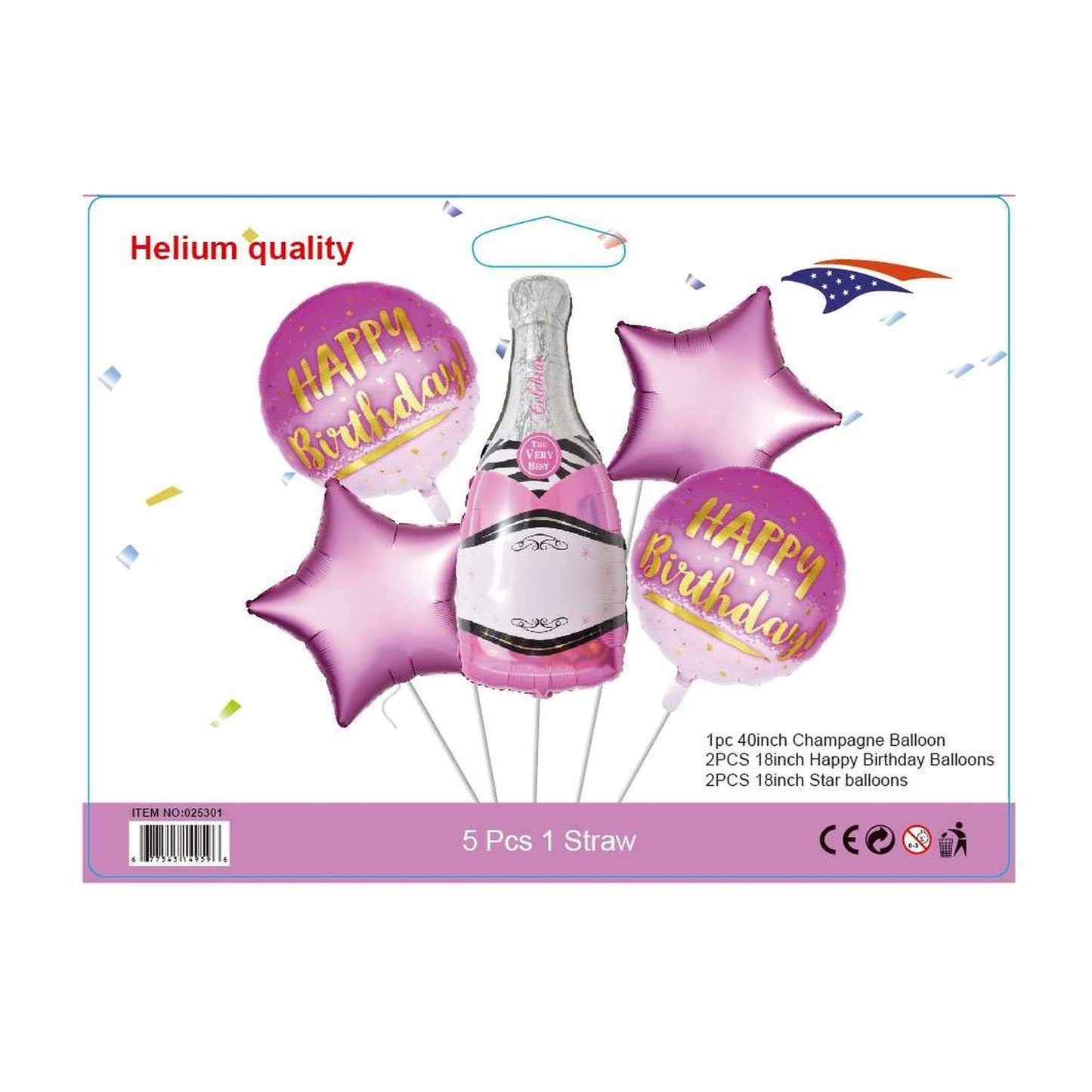 Balloon Bouquet Chaimpagme Pink 120/case