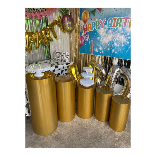 (c) 5pcs Gold Cylinder Set