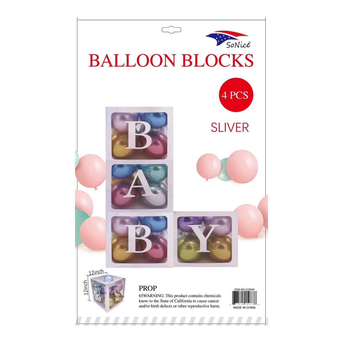 Balloon Blocks Silver25 Set/Cs