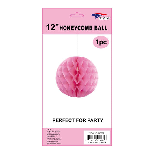 (c) 12" Honeycomb Light Pink