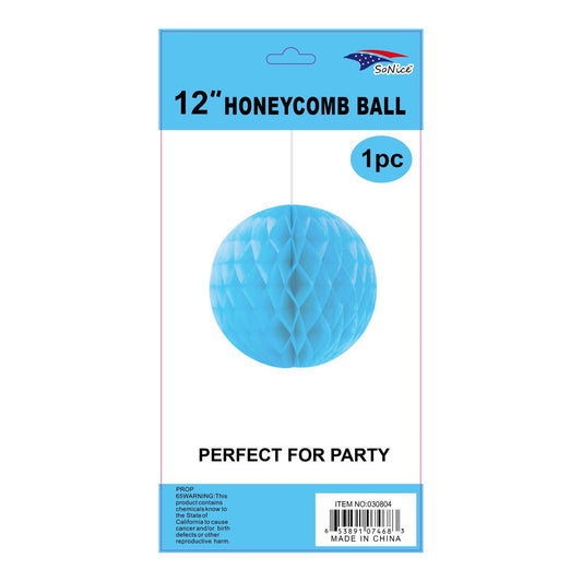 (c) 12" Honeycomb Light Blue