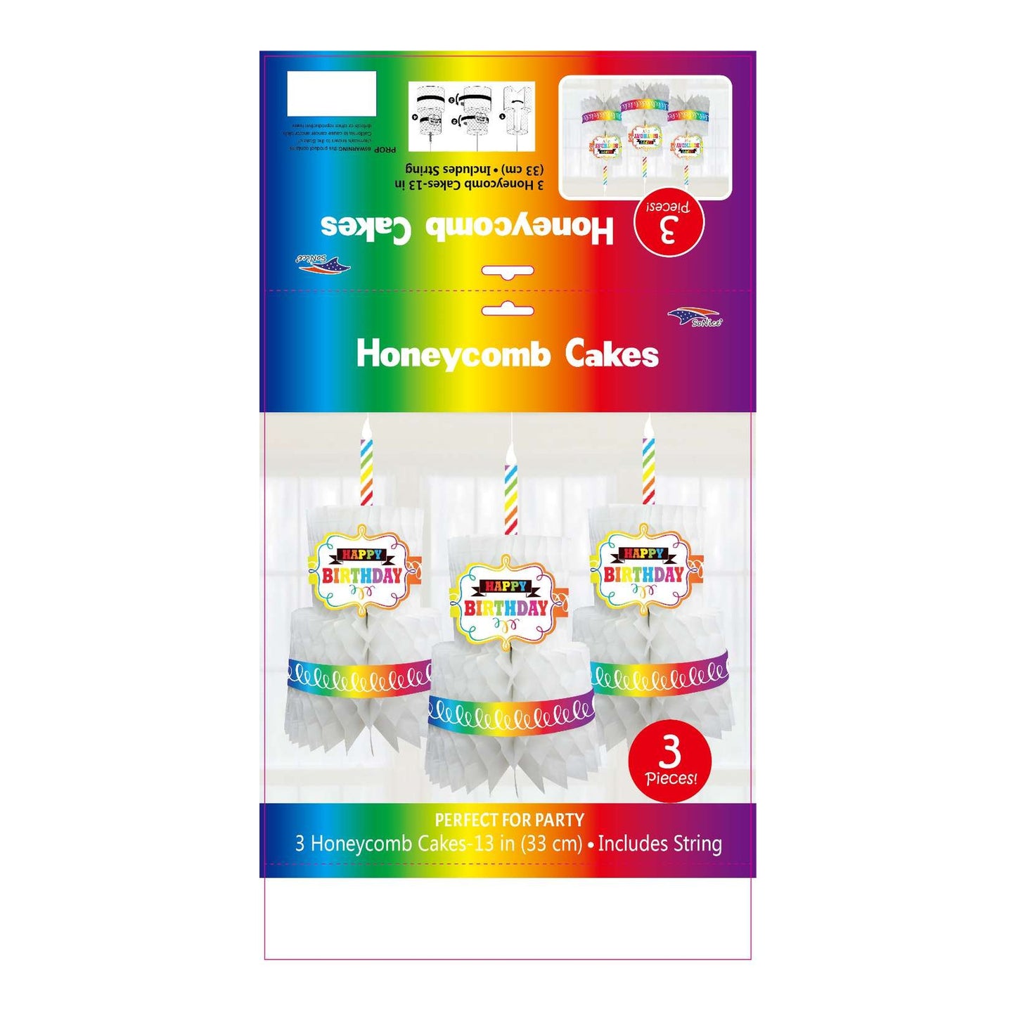 (c) 3pcs Honeycomb Caket Set