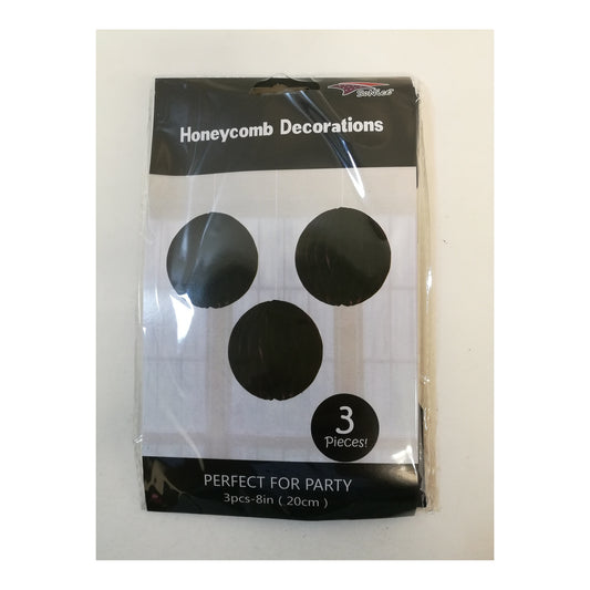 3Pcs 8"Honeycomb Black 120Set/Cs