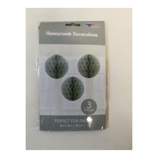(c) 8" Honeycomb Silver 3pc