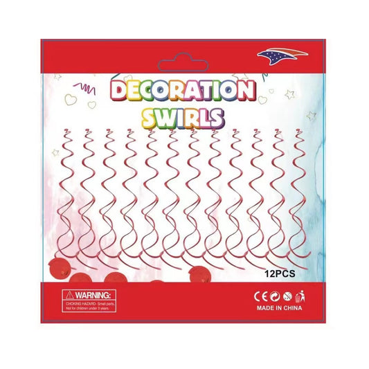Foil Swirls Red 12 ct 120 Card/Cs