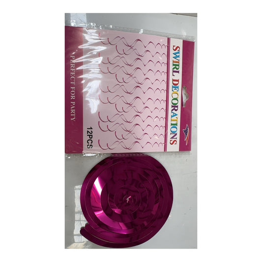 Foil Swirls Hot Pink 12 ct 120 Card/Cs