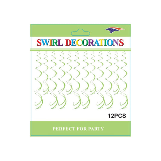Foil Swirls Lime Green 12 ct 120 Card/Cs
