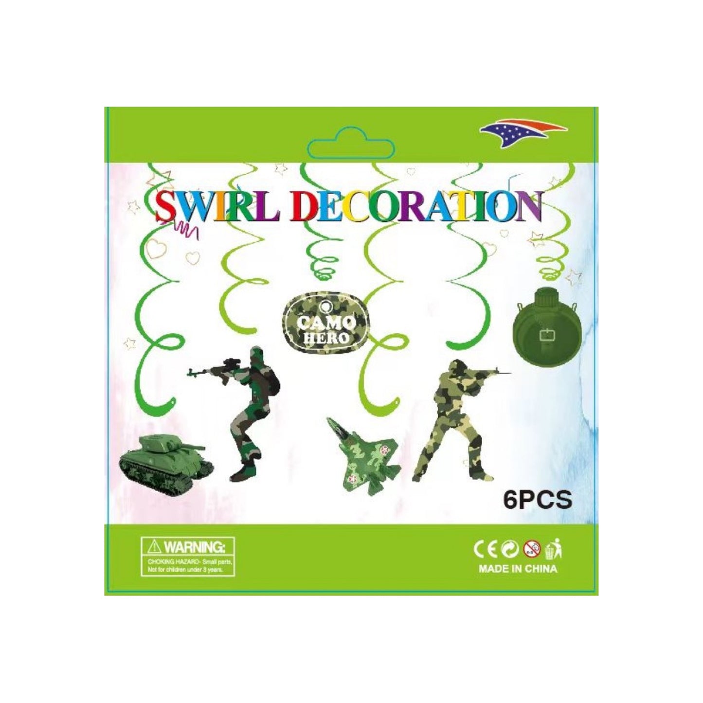 6Pc Swirls Army