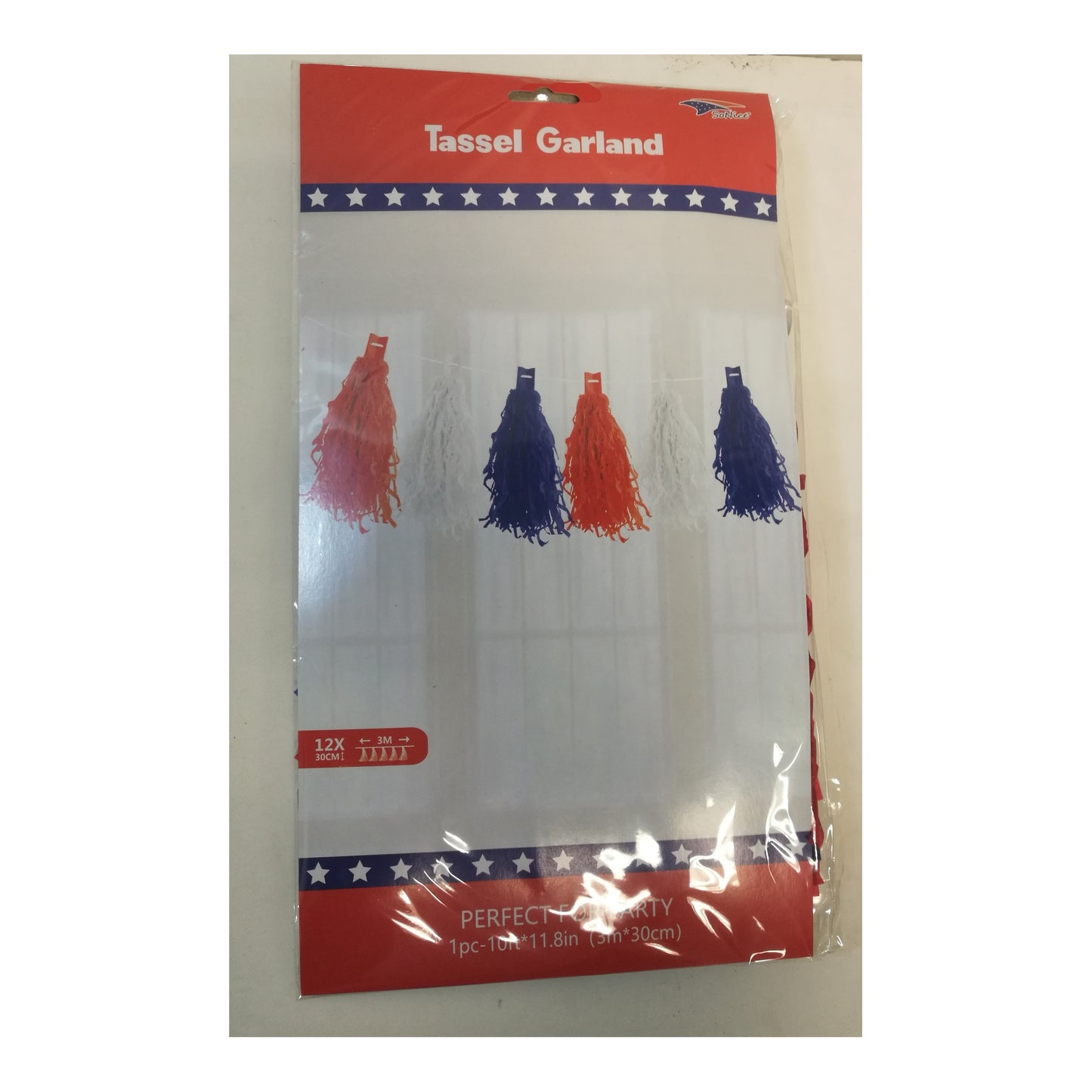 Tissue Garland Red/White/Blue