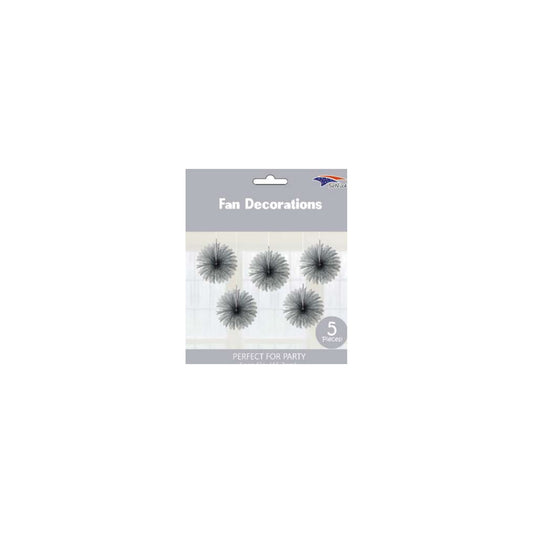(c) Tissue Fans Metallic Silver 5ct